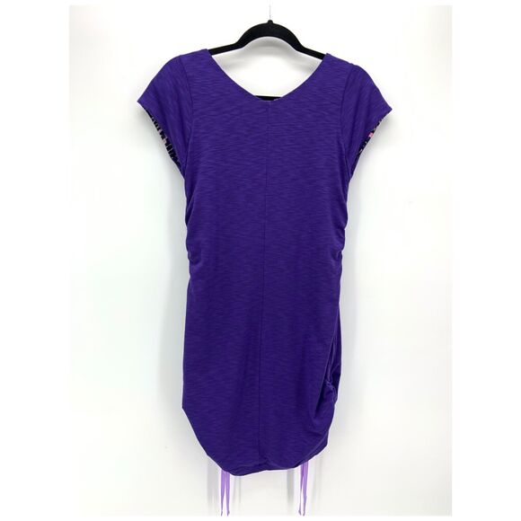NWT Title Nine Matahari Dress Reversible Purple Jersey Knit Size S Preppy Active - Picture 3 of 9